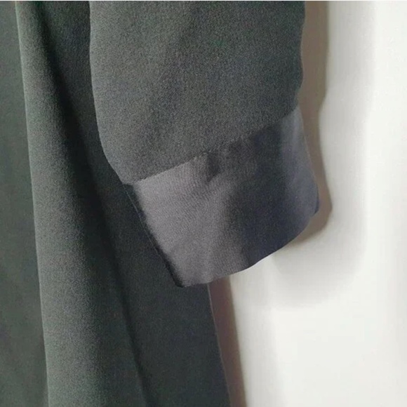 Eileen Fisher 100% Silk Georgette Crepe Dress Black Long Sleeve  Size Small - Picture 4 of 7